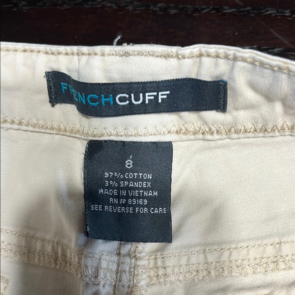 French Cuff Women's Cream Bermudas - Picture 6 of 7
